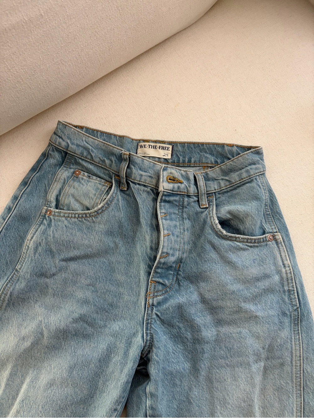 Free People Light Blue High-Rise Flared Jeans